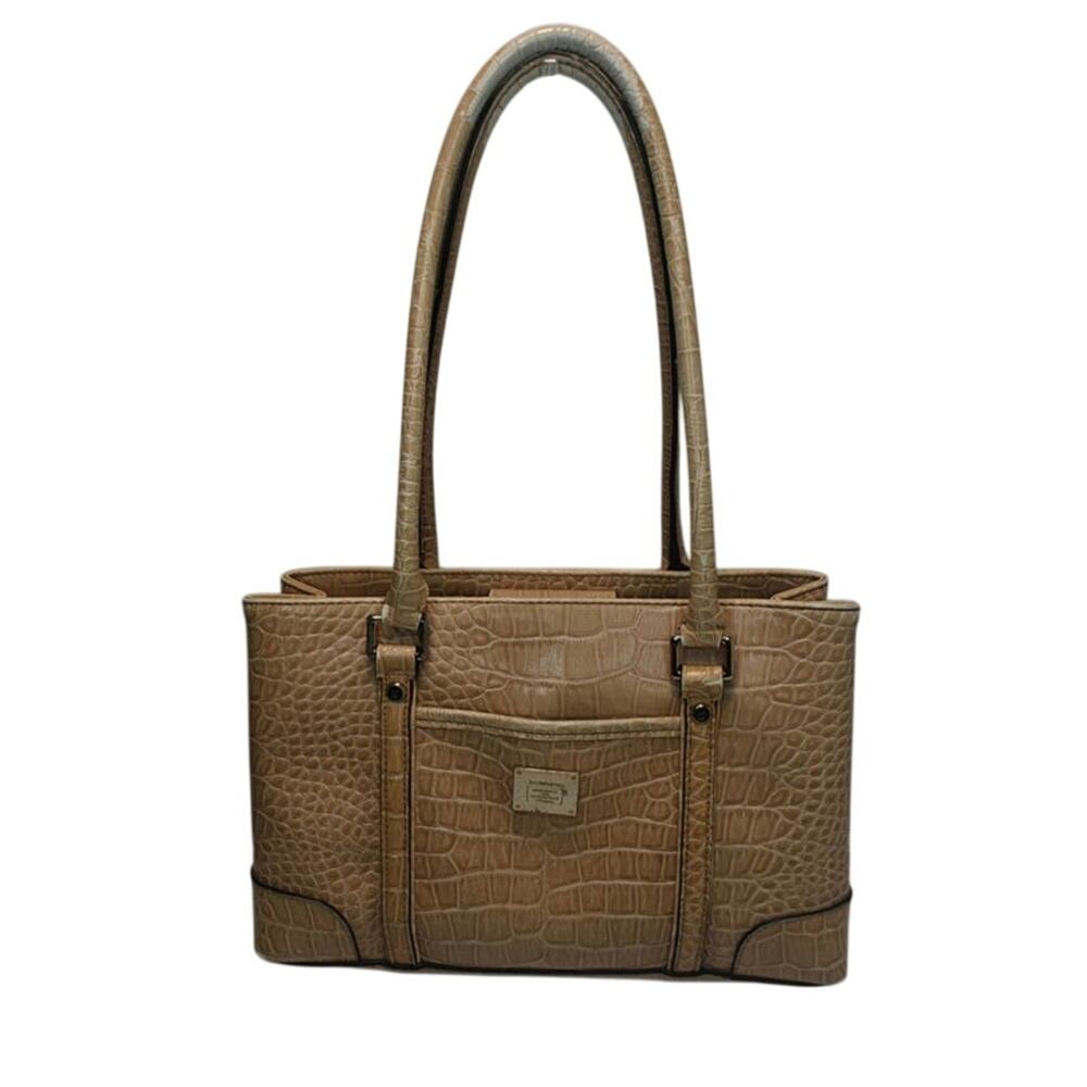 Vintage Liz Claiborne Tan Faux leather Croc shulder bag